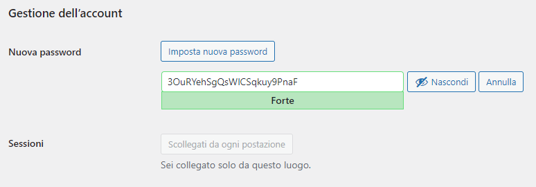 Scelta password